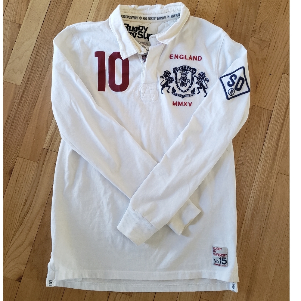 RARE: Superdry Valient England Rugby Polo Shirt